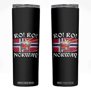 Funny Norway Drummer Ro Ro Skinny Tumbler Patriotic Norge Norwegian Flag Rowing Support TS02 Black Print Your Wear