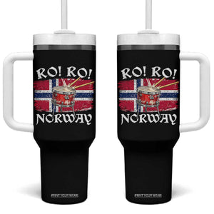 Funny Norway Drummer Ro Ro Tumbler With Handle Patriotic Norge Norwegian Flag Rowing Support TS02 One Size: 40 oz Black Print Your Wear