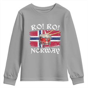 Funny Norway Drummer Ro Ro Youth Sweatshirt Patriotic Norge Norwegian Flag Rowing Support TS02 Sport Gray Print Your Wear