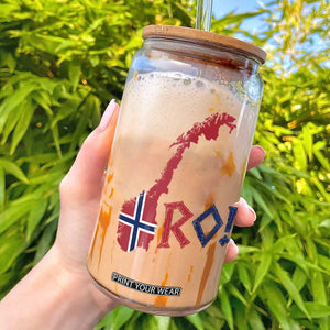 Norway Flag Country Map Patriotic Ro Ro Chant Glass Can Norwegian Viking Row Soccer Supporter Football Fans