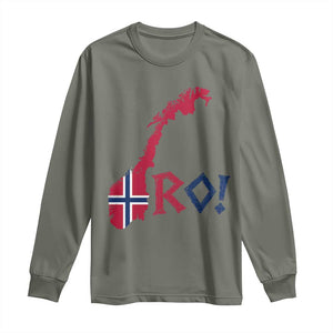 Norway Flag Country Map Patriotic Ro Ro Chant Long Sleeve Shirt Norwegian Viking Row Soccer Supporter Football Fans