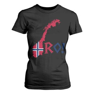 Norway Flag Country Map Patriotic Ro Ro Chant T Shirt For Women Norwegian Viking Row Soccer Supporter Football Fans