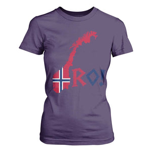 Norway Flag Country Map Patriotic Ro Ro Chant T Shirt For Women Norwegian Viking Row Soccer Supporter Football Fans
