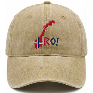 Norway Flag Country Map Patriotic Ro Ro Chant Washed Cotton Baseball Cap Norwegian Viking Row Soccer Supporter Football Fans