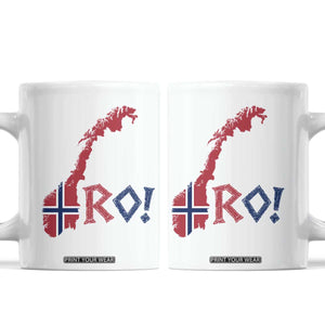 Norway Flag Country Map Patriotic Ro Ro Chant Coffee Mug Norwegian Viking Row Soccer Supporter Football Fans