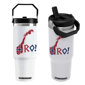 Norway Flag Country Map Patriotic Ro Ro Chant Flip Straw Tumbler Norwegian Viking Row Soccer Supporter Football Fans