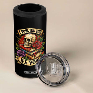 Vintage Skull Roses Gothic Dark Academia Aesthetic 4 in 1 Can Cooler Tumbler I Vow You Vow We Vow Fantasy Fiction Bookish Gift