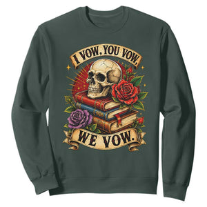 Vintage Skull Roses Gothic Dark Academia Aesthetic Sweatshirt I Vow You Vow We Vow Fantasy Fiction Bookish Gift