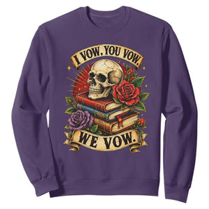 Vintage Skull Roses Gothic Dark Academia Aesthetic Sweatshirt I Vow You Vow We Vow Fantasy Fiction Bookish Gift