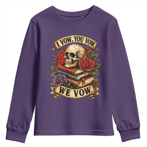 Vintage Skull Roses Gothic Dark Academia Aesthetic Youth Sweatshirt I Vow You Vow We Vow Fantasy Fiction Bookish Gift