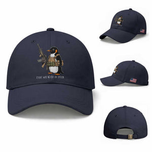Flight Was Never An Option Tactical Penguin Baseball Cap Funny Military Camo Vest Combat Animal Dark Humor Graphic