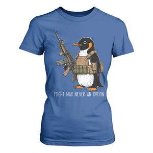 Flight Was Never An Option Tactical Penguin T Shirt For Women Funny Military Camo Vest Combat Animal Dark Humor Graphic