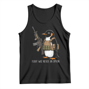 Flight Was Never An Option Tactical Penguin Tank Top Funny Military Camo Vest Combat Animal Dark Humor Graphic