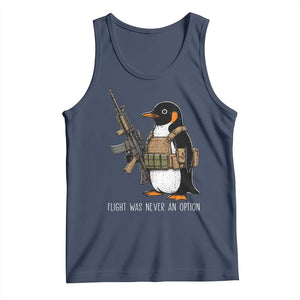 Flight Was Never An Option Tactical Penguin Tank Top Funny Military Camo Vest Combat Animal Dark Humor Graphic