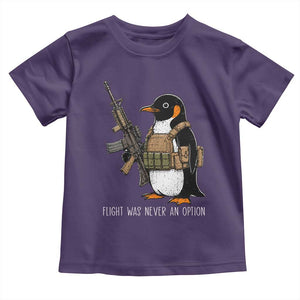 Flight Was Never An Option Tactical Penguin Toddler T Shirt Funny Military Camo Vest Combat Animal Dark Humor Graphic