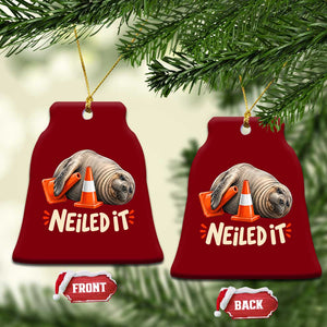 Funny Neil The Seal Nailed It Meme Ceramic Ornament Cute Chaotic Viral Elephant Seal Traffic Cone Pun TS02 Print Your Wear