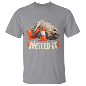 Funny Neil The Seal Nailed It Meme T Shirt Cute Chaotic Viral Elephant Seal Traffic Cone Pun TS02 Sport Gray Print Your Wear