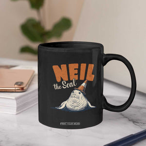 Vintage Neil the Seal Wearing Traffic Cone Hat Meme Coffee Mug Cute Retro Viral Chaotic Southern Elephant Seal TS02 Print Your Wear