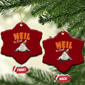 Vintage Neil the Seal Wearing Traffic Cone Hat Meme Ceramic Ornament Cute Retro Viral Chaotic Southern Elephant Seal TS02 Print Your Wear