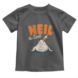 Vintage Neil the Seal Wearing Traffic Cone Hat Meme Toddler T Shirt Cute Retro Viral Chaotic Southern Elephant Seal TS02 Dark Heather Print Your Wear