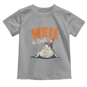 Vintage Neil the Seal Wearing Traffic Cone Hat Meme Toddler T Shirt Cute Retro Viral Chaotic Southern Elephant Seal TS02 Sport Gray Print Your Wear