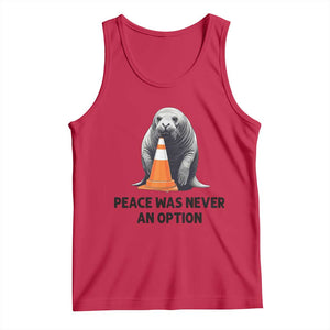 Funny Neil the Seal Peace Was Never An Option Meme Tank Top Chaotic Southern Elephant Seal Traffic Cone TS02 Red Print Your Wear