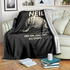 Be Like Neil the Seal One Ton Zero Chill All Chaos Throw Blanket Sarcastic Viral Chaotic Elephant Seal Meme Life Advice TS02 Print Your Wear