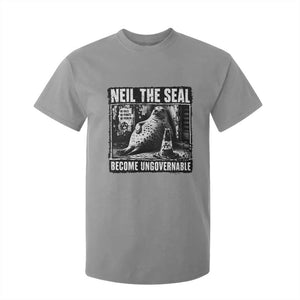 Punk Rock Neil the Seal Become Ungovernable Poster Style T Shirt For Kid Funny Viral Chaotic Elephant Seal Traffic Cone Meme TS02 Sport Gray Print Your Wear