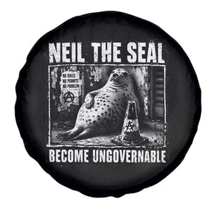 Punk Rock Neil the Seal Become Ungovernable Poster Style Spare Tire Cover Funny Viral Chaotic Elephant Seal Traffic Cone Meme TS02 Print Your Wear