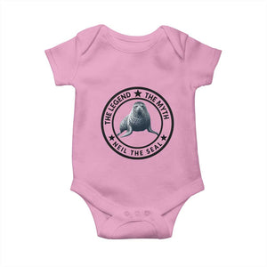 The Legend The Myth Neil The Seal Emblem Graphic Baby Onesie Funny Viral Southern Elephant Seal Meme TS02 Light Pink Print Your Wear