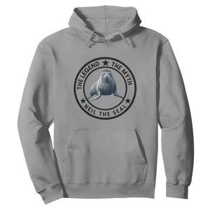 The Legend The Myth Neil The Seal Emblem Graphic Hoodie Funny Viral Southern Elephant Seal Meme TS02 Sport Gray Print Your Wear