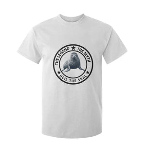 The Legend The Myth Neil The Seal Emblem Graphic T Shirt For Kid Funny Viral Southern Elephant Seal Meme TS02 White Print Your Wear