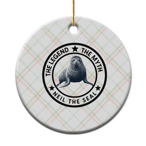 The Legend The Myth Neil The Seal Emblem Graphic Ceramic Ornament Funny Viral Southern Elephant Seal Meme TS02 1pc Christmas Plaid Print Your Wear