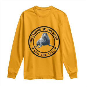 The Legend The Myth Neil The Seal Emblem Graphic Long Sleeve Shirt Funny Viral Southern Elephant Seal Meme TS02 Gold Print Your Wear