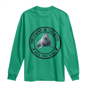 The Legend The Myth Neil The Seal Emblem Graphic Long Sleeve Shirt Funny Viral Southern Elephant Seal Meme TS02 Irish Green Print Your Wear