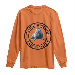 The Legend The Myth Neil The Seal Emblem Graphic Long Sleeve Shirt Funny Viral Southern Elephant Seal Meme TS02 Orange Print Your Wear