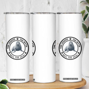 The Legend The Myth Neil The Seal Emblem Graphic Skinny Tumbler Funny Viral Southern Elephant Seal Meme TS02 Print Your Wear