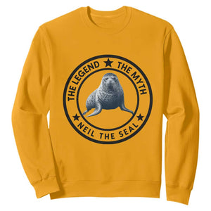 The Legend The Myth Neil The Seal Emblem Graphic Sweatshirt Funny Viral Southern Elephant Seal Meme TS02 Gold Print Your Wear