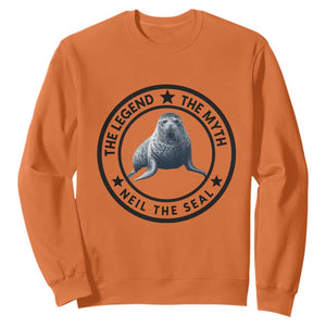The Legend The Myth Neil The Seal Emblem Graphic Sweatshirt Funny Viral Southern Elephant Seal Meme TS02 Orange Print Your Wear