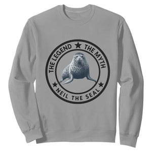 The Legend The Myth Neil The Seal Emblem Graphic Sweatshirt Funny Viral Southern Elephant Seal Meme TS02 Sport Gray Print Your Wear