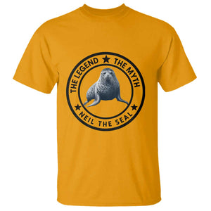The Legend The Myth Neil The Seal Emblem Graphic T Shirt Funny Viral Southern Elephant Seal Meme TS02 Gold Print Your Wear