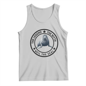 The Legend The Myth Neil The Seal Emblem Graphic Tank Top Funny Viral Southern Elephant Seal Meme TS02 Ash Print Your Wear