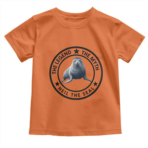 The Legend The Myth Neil The Seal Emblem Graphic Toddler T Shirt Funny Viral Southern Elephant Seal Meme TS02 Orange Print Your Wear