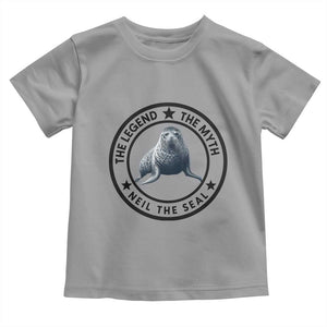 The Legend The Myth Neil The Seal Emblem Graphic Toddler T Shirt Funny Viral Southern Elephant Seal Meme TS02 Sport Gray Print Your Wear
