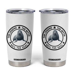 The Legend The Myth Neil The Seal Emblem Graphic Tumbler Cup Funny Viral Southern Elephant Seal Meme TS02 White Print Your Wear