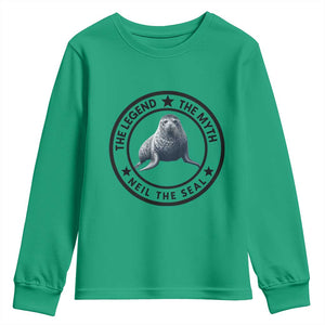 The Legend The Myth Neil The Seal Emblem Graphic Youth Sweatshirt Funny Viral Southern Elephant Seal Meme TS02 Irish Green Print Your Wear