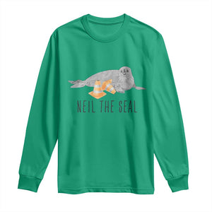 Cute Neil the Seal Traffic Cone Meme Long Sleeve Shirt Funny Viral Chaotic Southern Elephant Seal TS02 Irish Green Print Your Wear