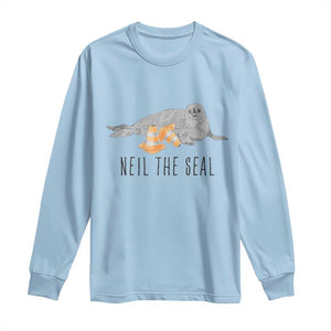 Cute Neil the Seal Traffic Cone Meme Long Sleeve Shirt Funny Viral Chaotic Southern Elephant Seal TS02 Light Blue Print Your Wear
