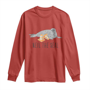Cute Neil the Seal Traffic Cone Meme Long Sleeve Shirt Funny Viral Chaotic Southern Elephant Seal TS02 Red Print Your Wear