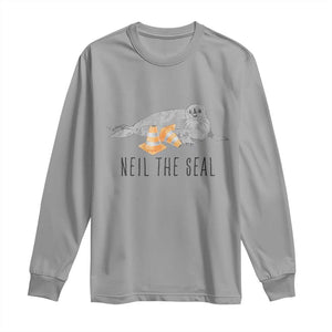Cute Neil the Seal Traffic Cone Meme Long Sleeve Shirt Funny Viral Chaotic Southern Elephant Seal TS02 Sport Gray Print Your Wear